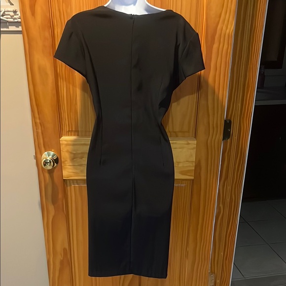 Collection Dressbarn Black & Tan Lace Front Dress - Picture 4 of 7